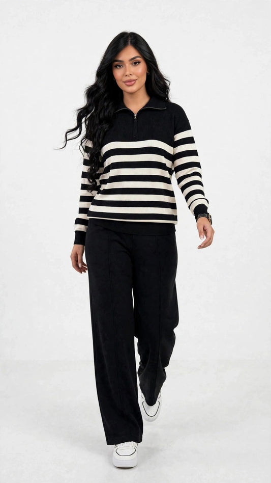 Conjunto loungewear a rayas