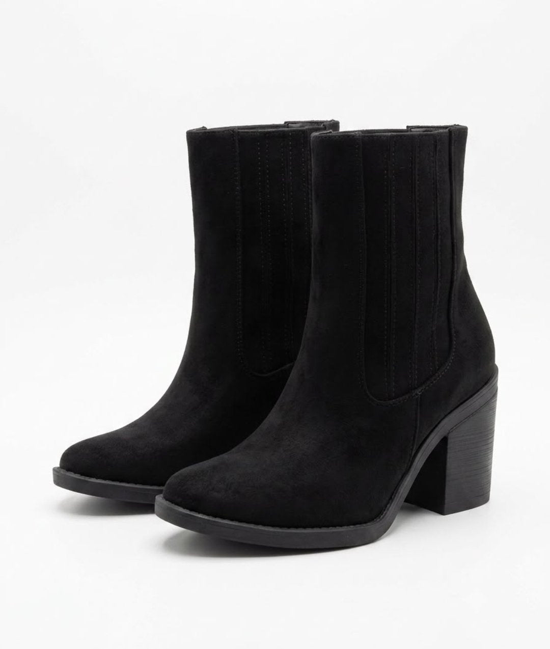 Suede Block-Heel Bootie