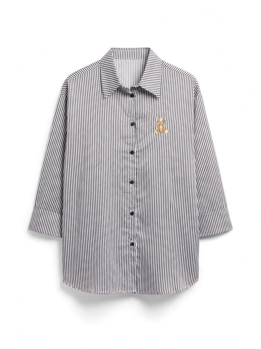Camisa a rayas con bordado
