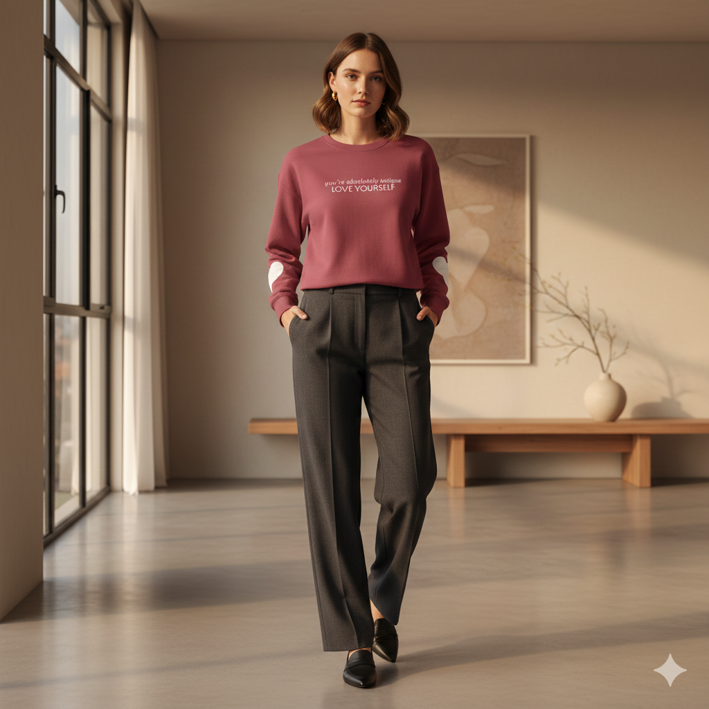 Sudadera con capucha "Ámate a ti mismo" — Edición de afirmación minimalista