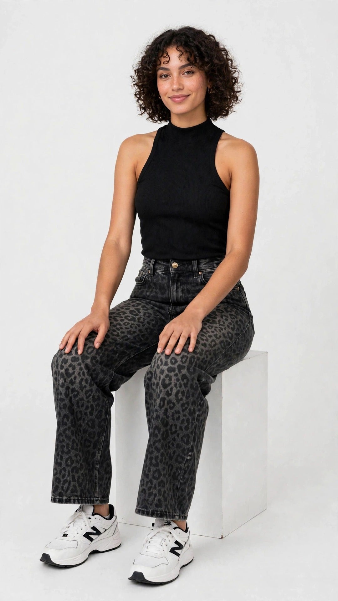 Jean Wide-Leg Estampado Leopardo