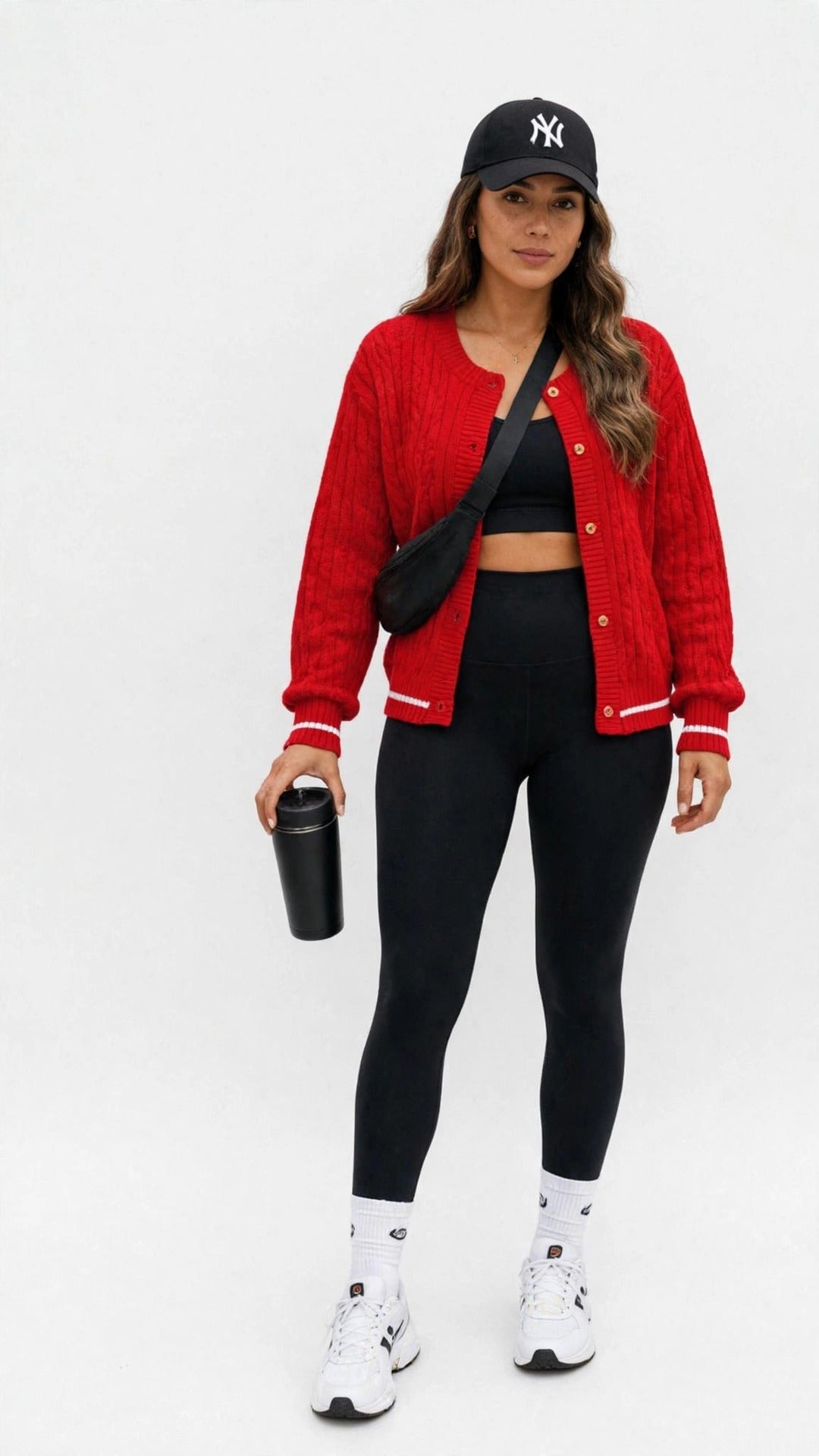 Chaqueta universitaria roja
