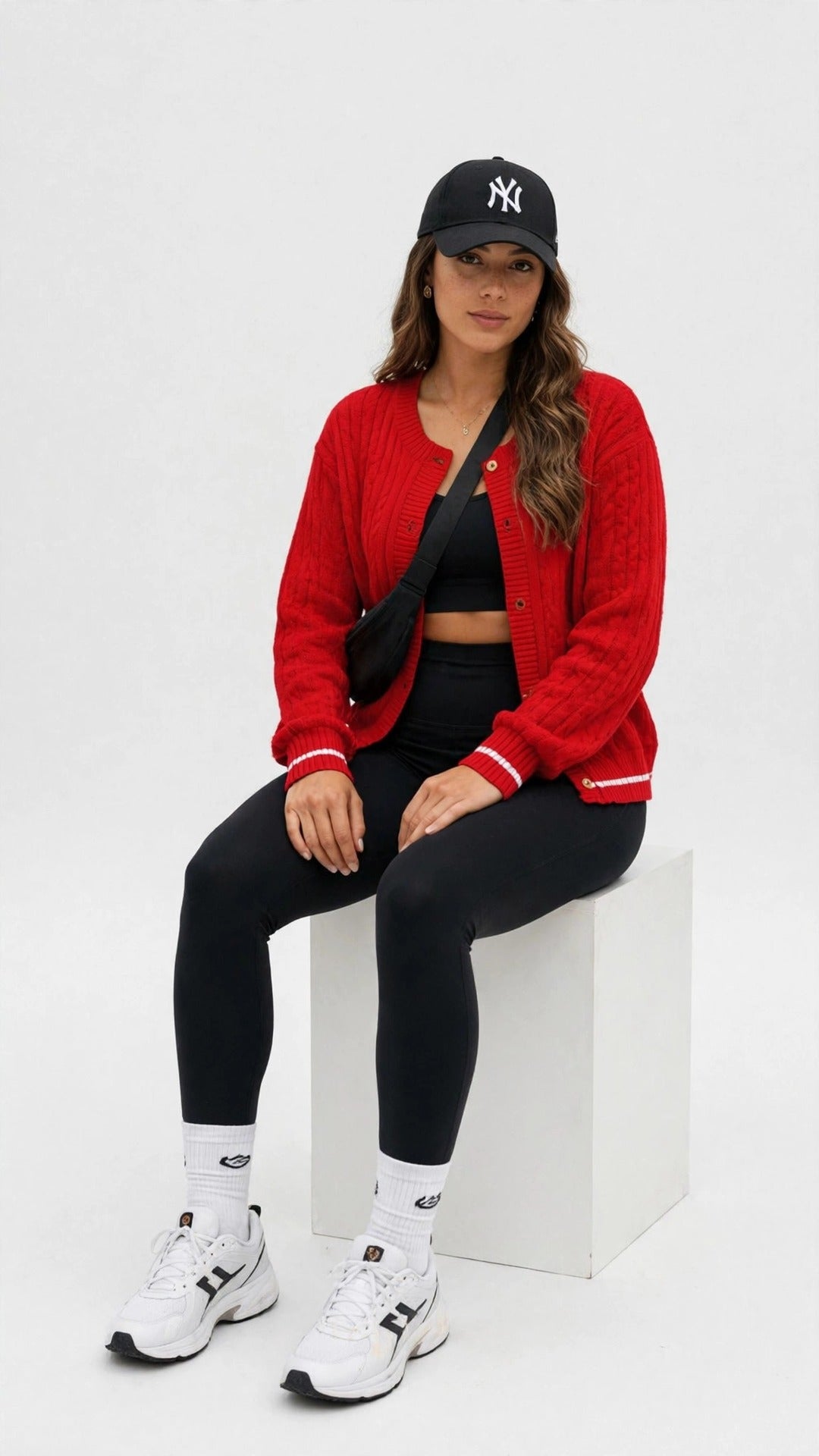 Chaqueta universitaria roja