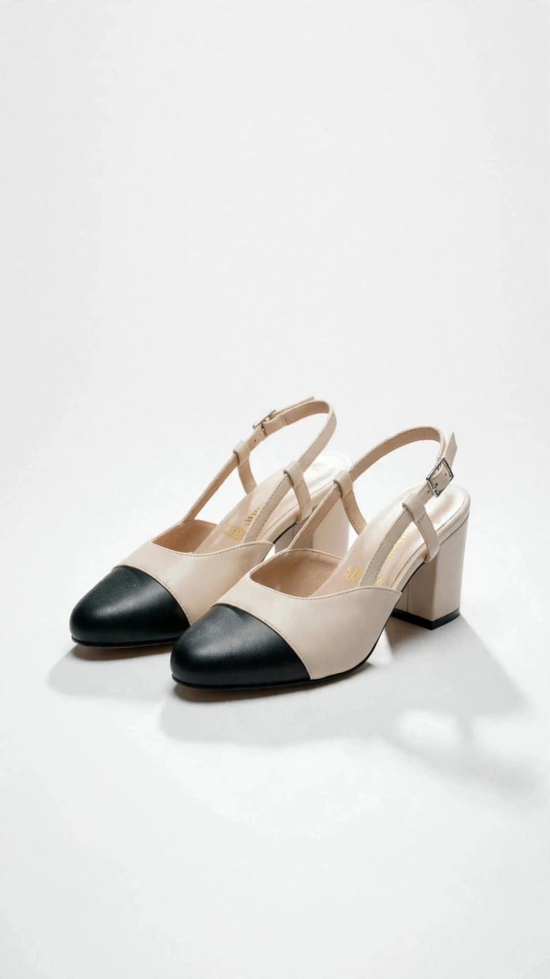 Slingback bicolor con puntera