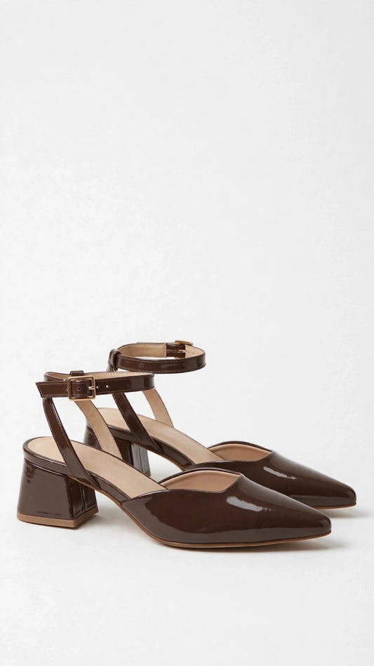 Slingback marrón de charol