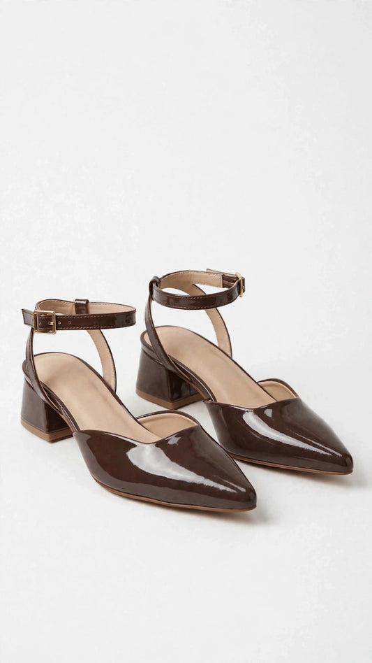 Slingback marrón de charol
