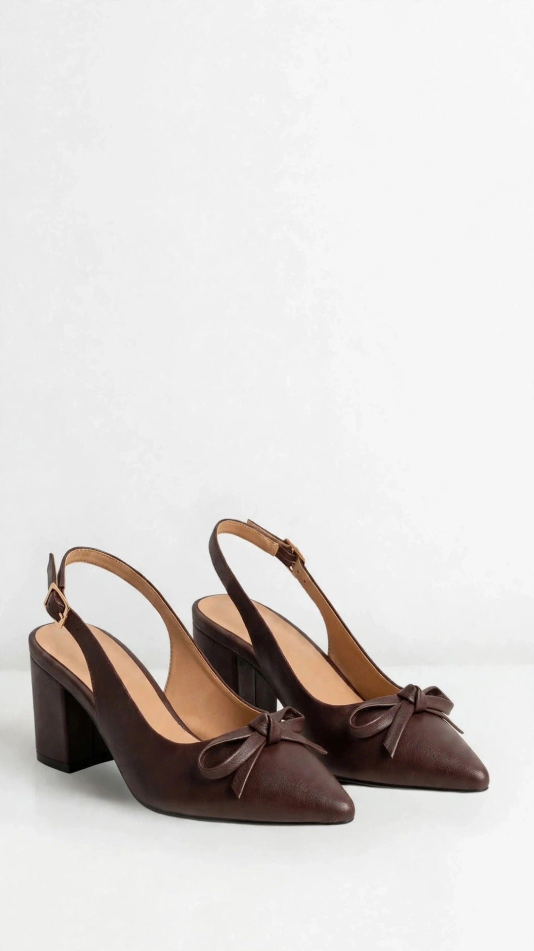 Slingback marrón con lazo
