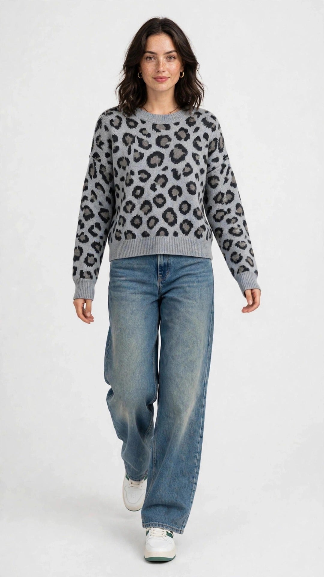 Suéter Tejido Estampado Leopardo