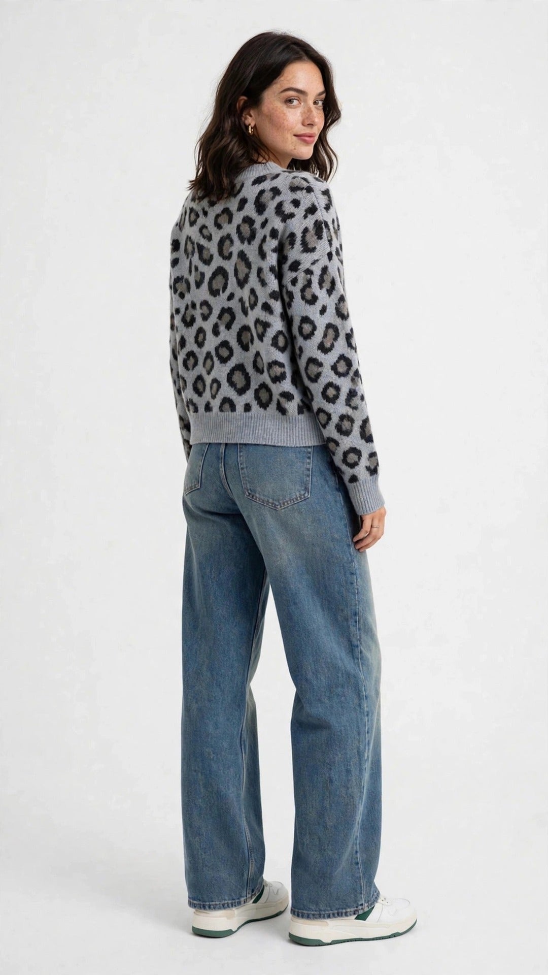 Suéter Tejido Estampado Leopardo